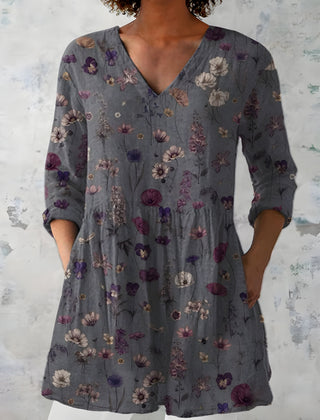 Addison | Long Blouse with V-Neck 0