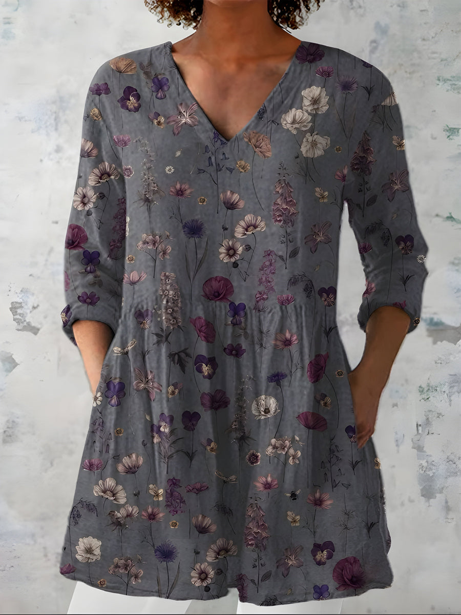 Addison | Long Blouse with V-Neck 0