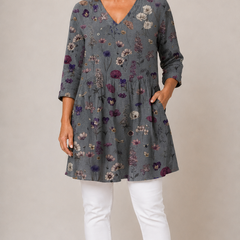 Addison | Long Blouse with V-Neck 1