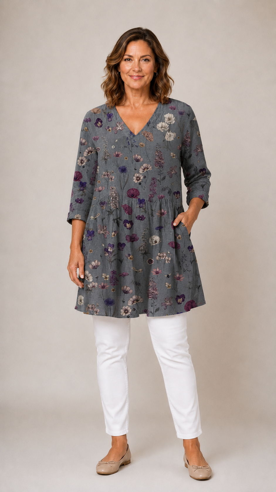 Addison | Long Blouse with V-Neck 1