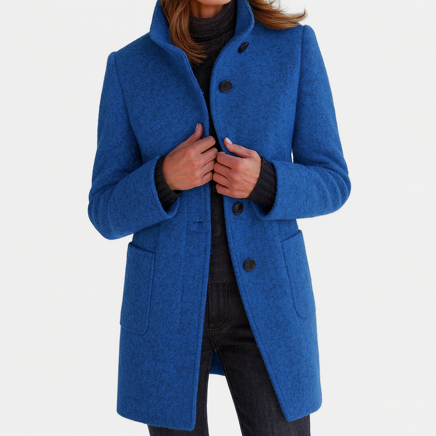 Adele™ High Collar Wool Blend Jacket 1