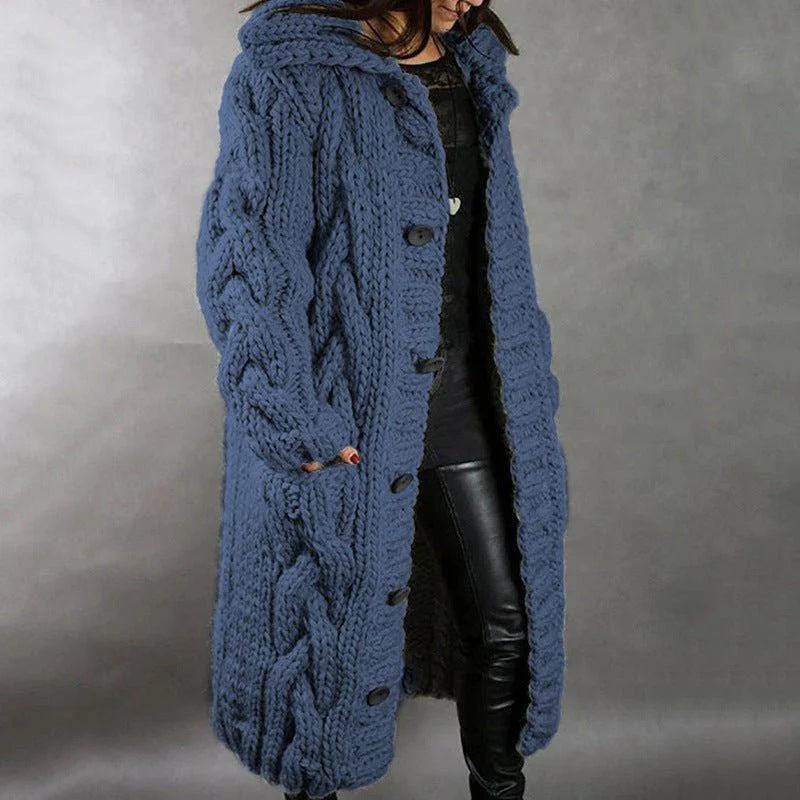 Alessia™ Elegant Cable Knit Coat 0