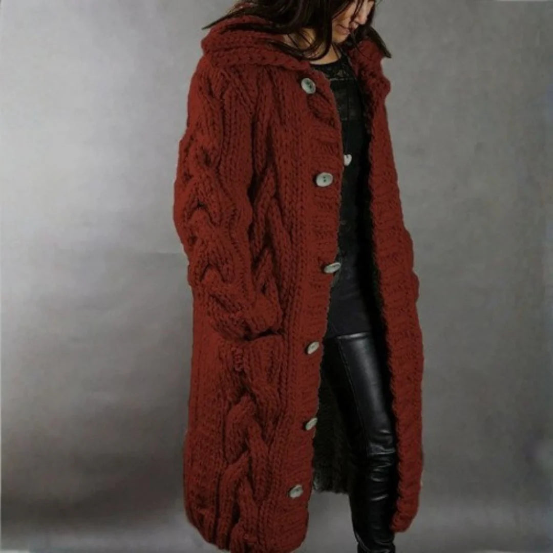 Alessia™ Elegant Cable Knit Coat 3