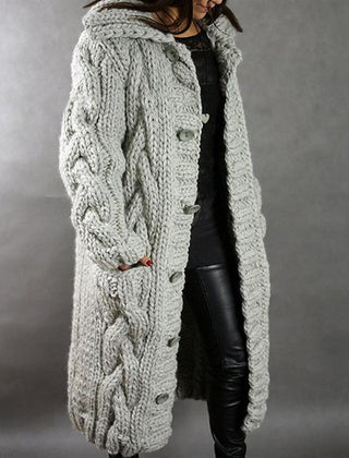Alessia™ Elegant Cable Knit Coat 7