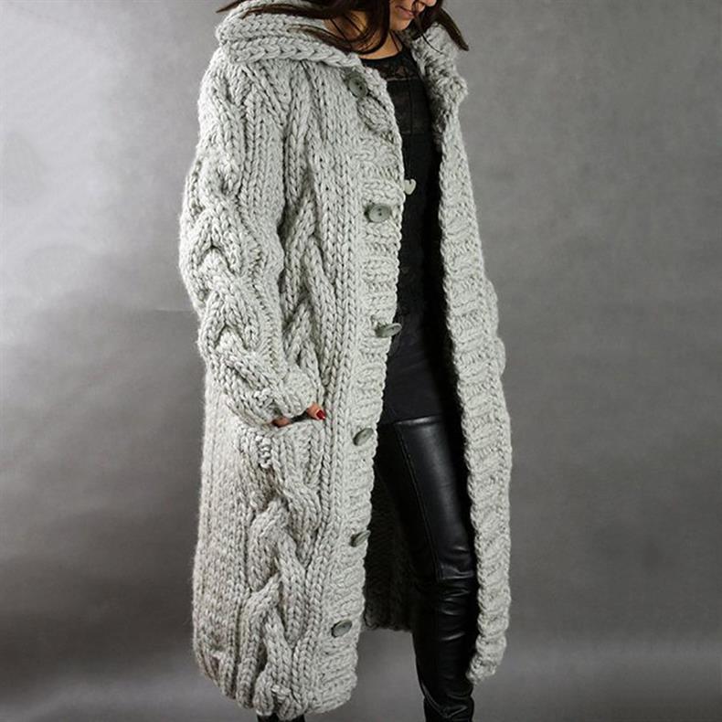 Alessia™ Elegant Cable Knit Coat 7