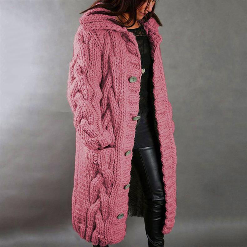 Alessia™ Elegant Cable Knit Coat 9