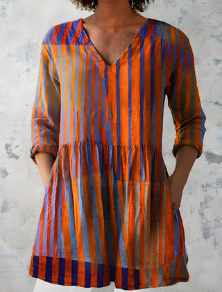 Amaia | Long Blouse with V-Neck 0