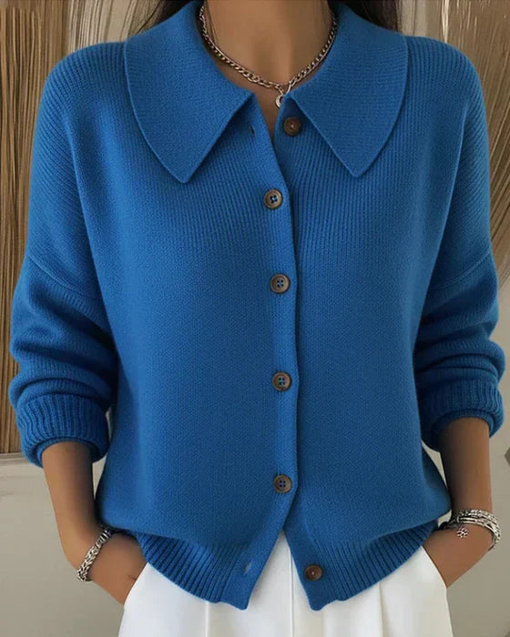 Amara™ | Classic Collared Knit Cardigan 0