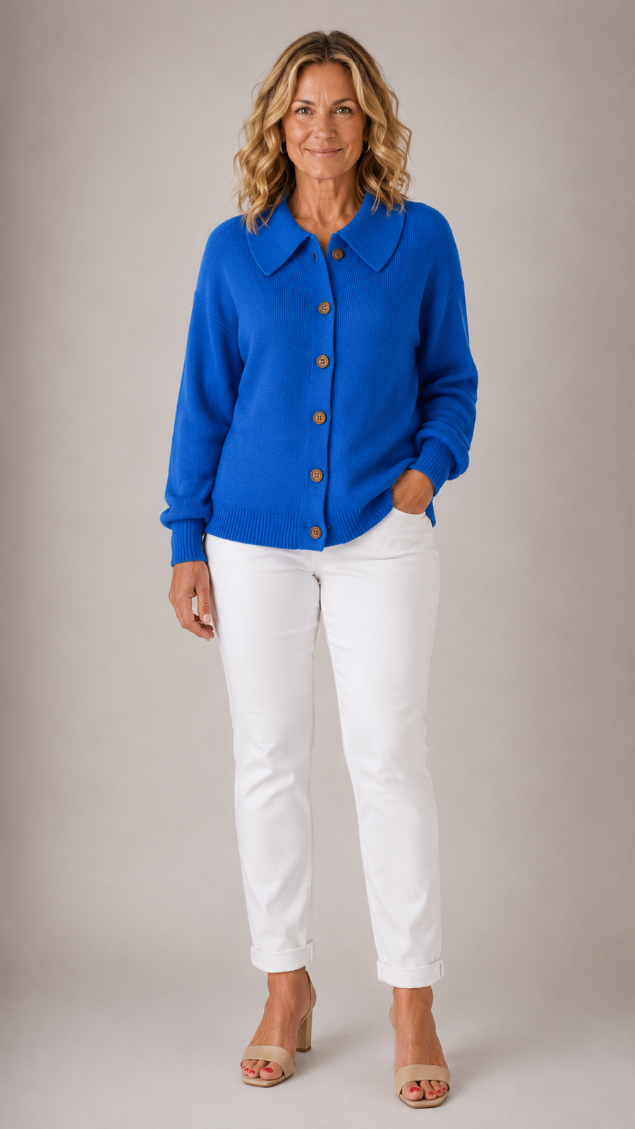 Amara™ | Classic Collared Knit Cardigan 1