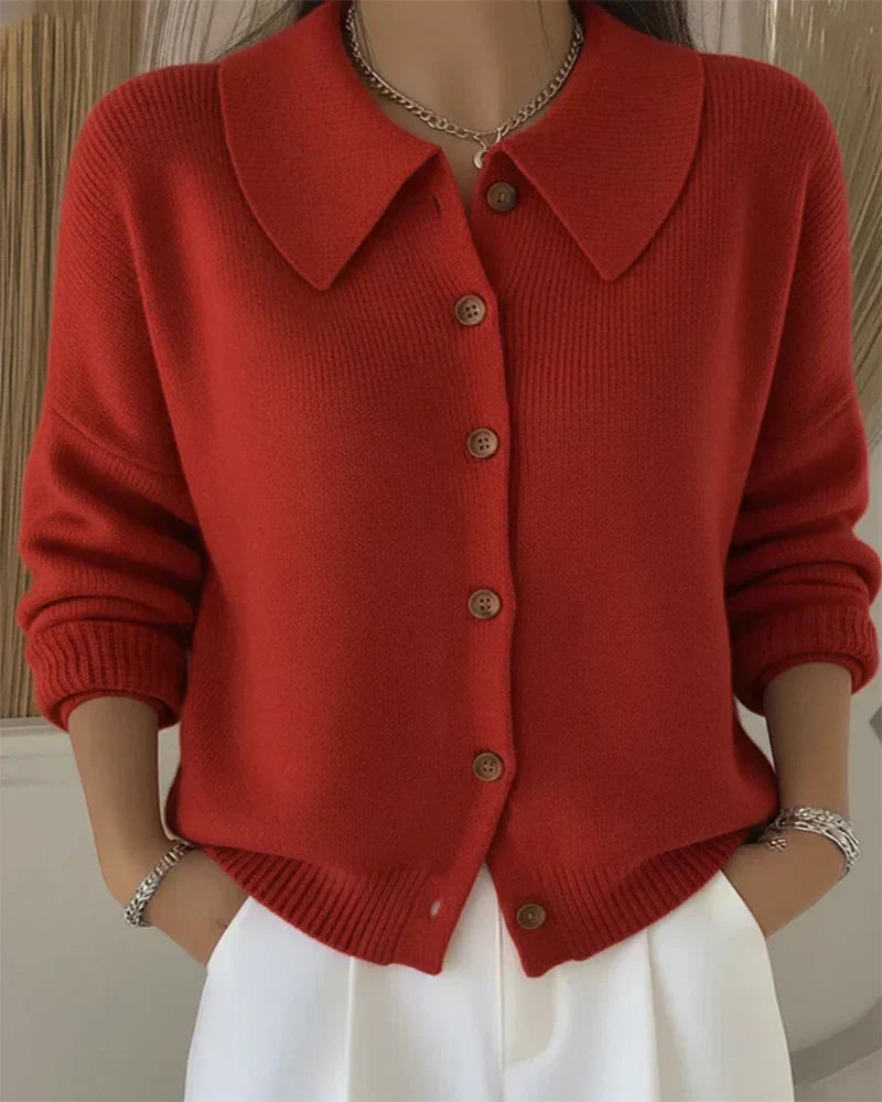 Amara™ | Classic Collared Knit Cardigan 2