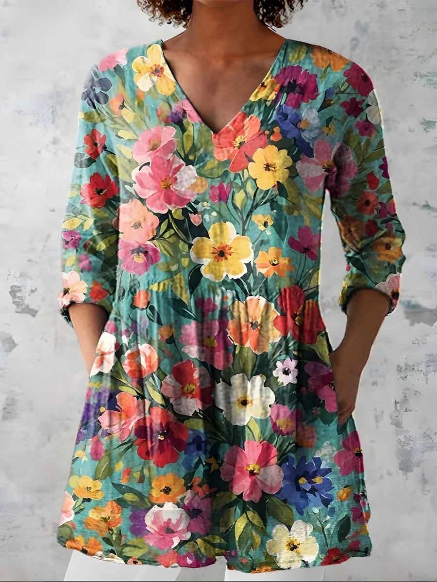 Angel | Long Blouse with V-Neck 0