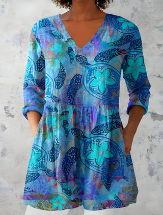 April | Long Blouse with V-Neck 0