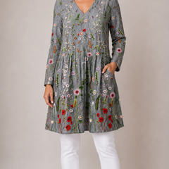 Audrey | Long Blouse with V-Neck 1