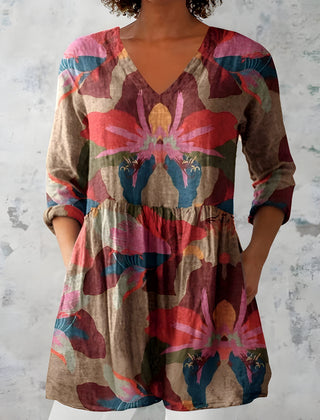 Cassidy | Long Blouse with V-Neck 0