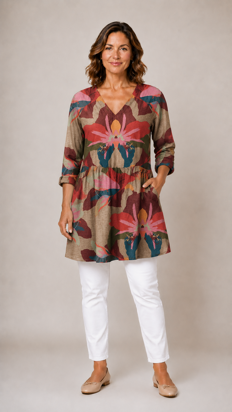 Cassidy | Long Blouse with V-Neck 1
