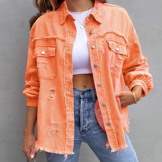Chloe™ Ripped Denim Jacket 6