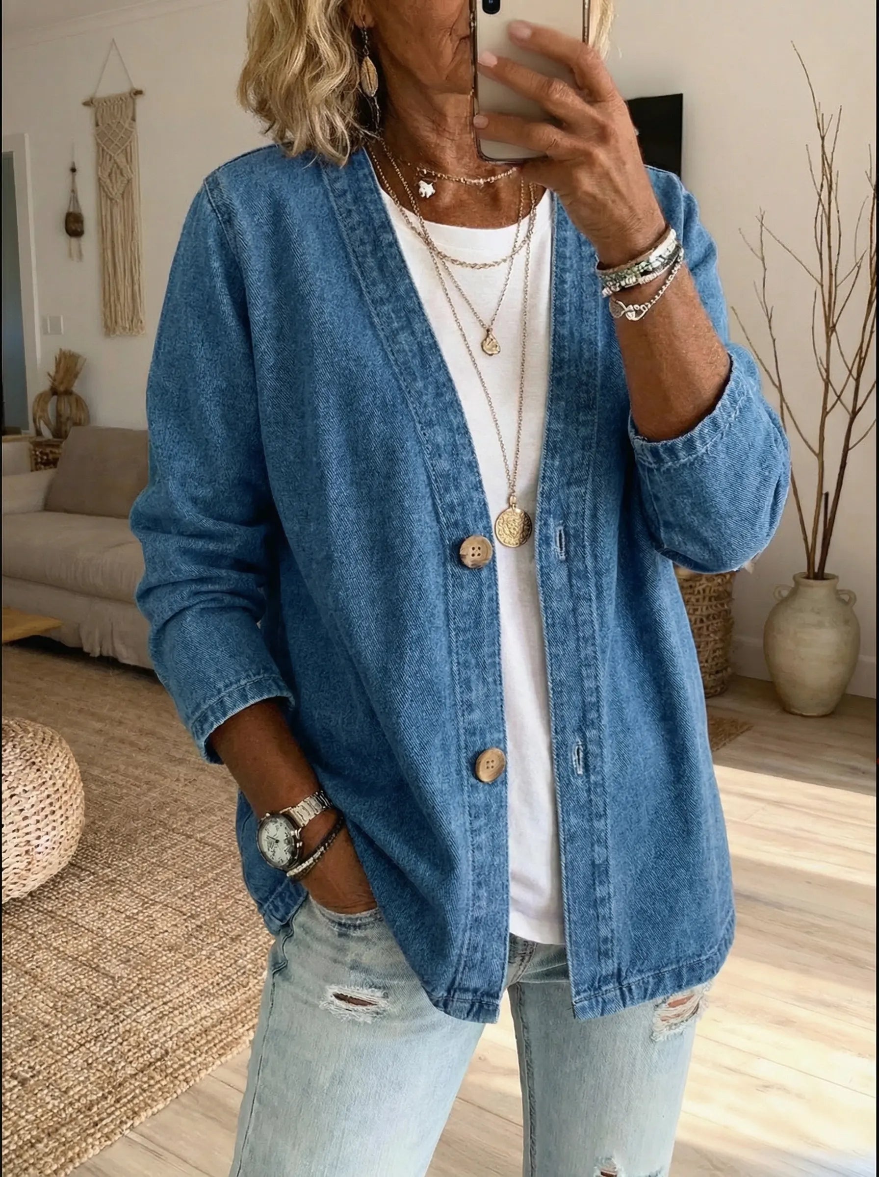 Corinne™ Denim Button Coat 0