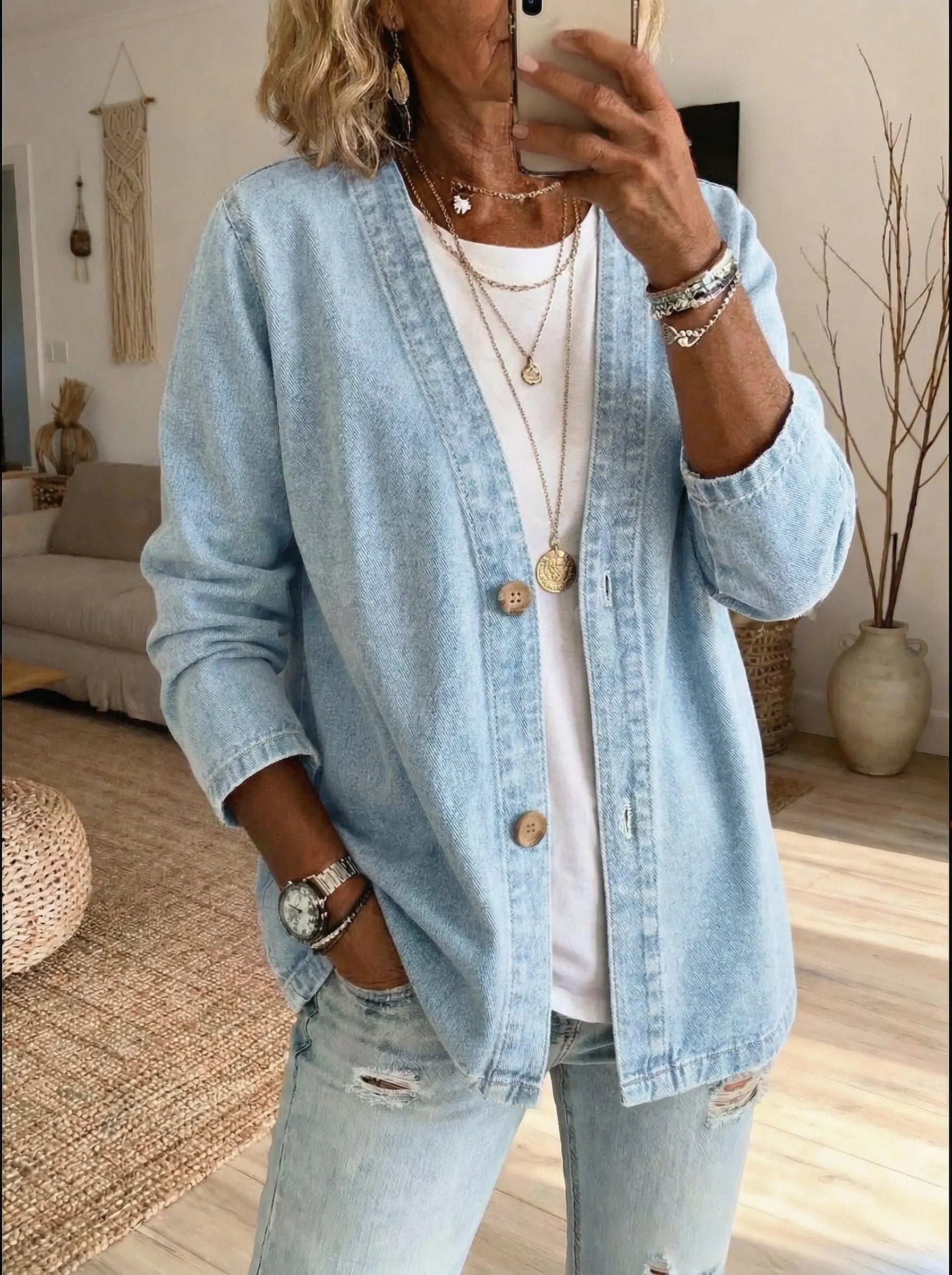 Corinne™ Denim Button Coat 1