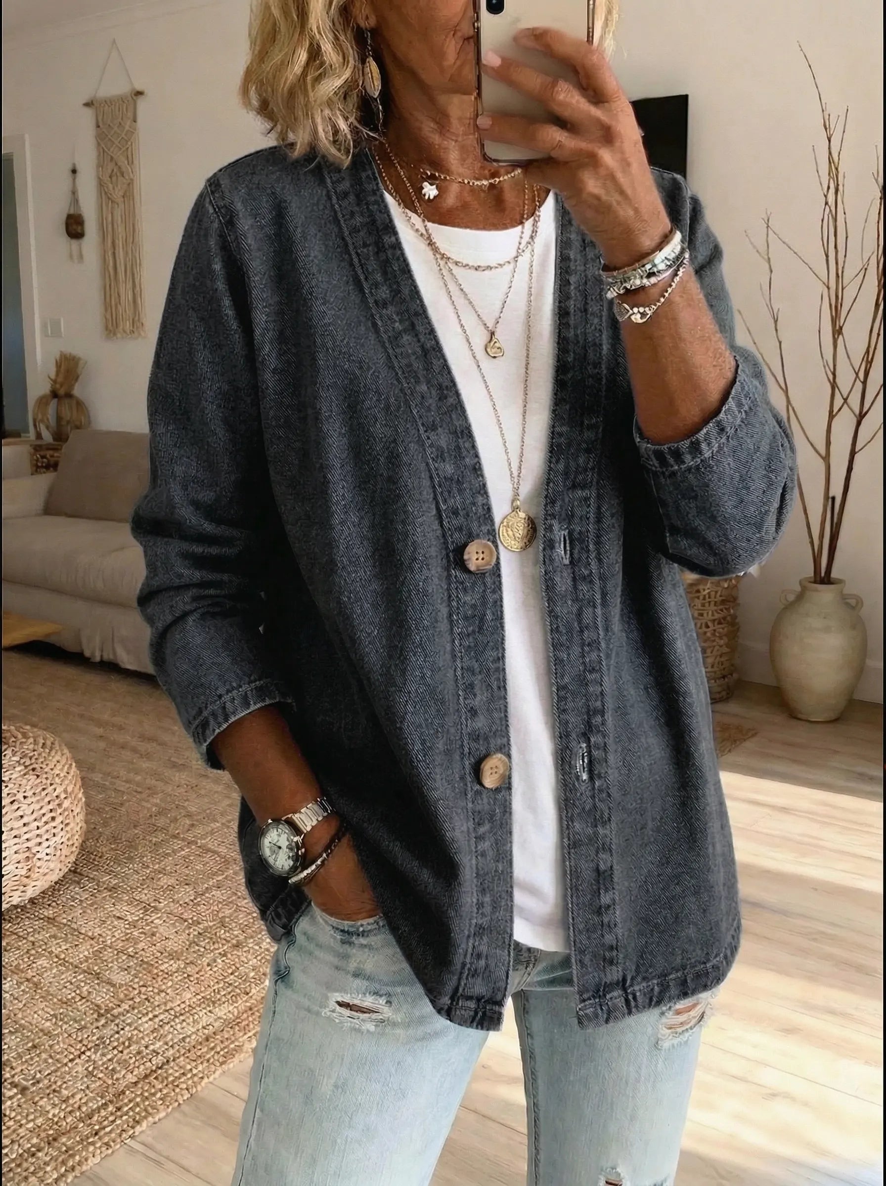 Corinne™ Denim Button Coat 3
