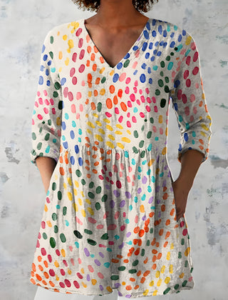 Everlee | Long Blouse with V-Neck 0