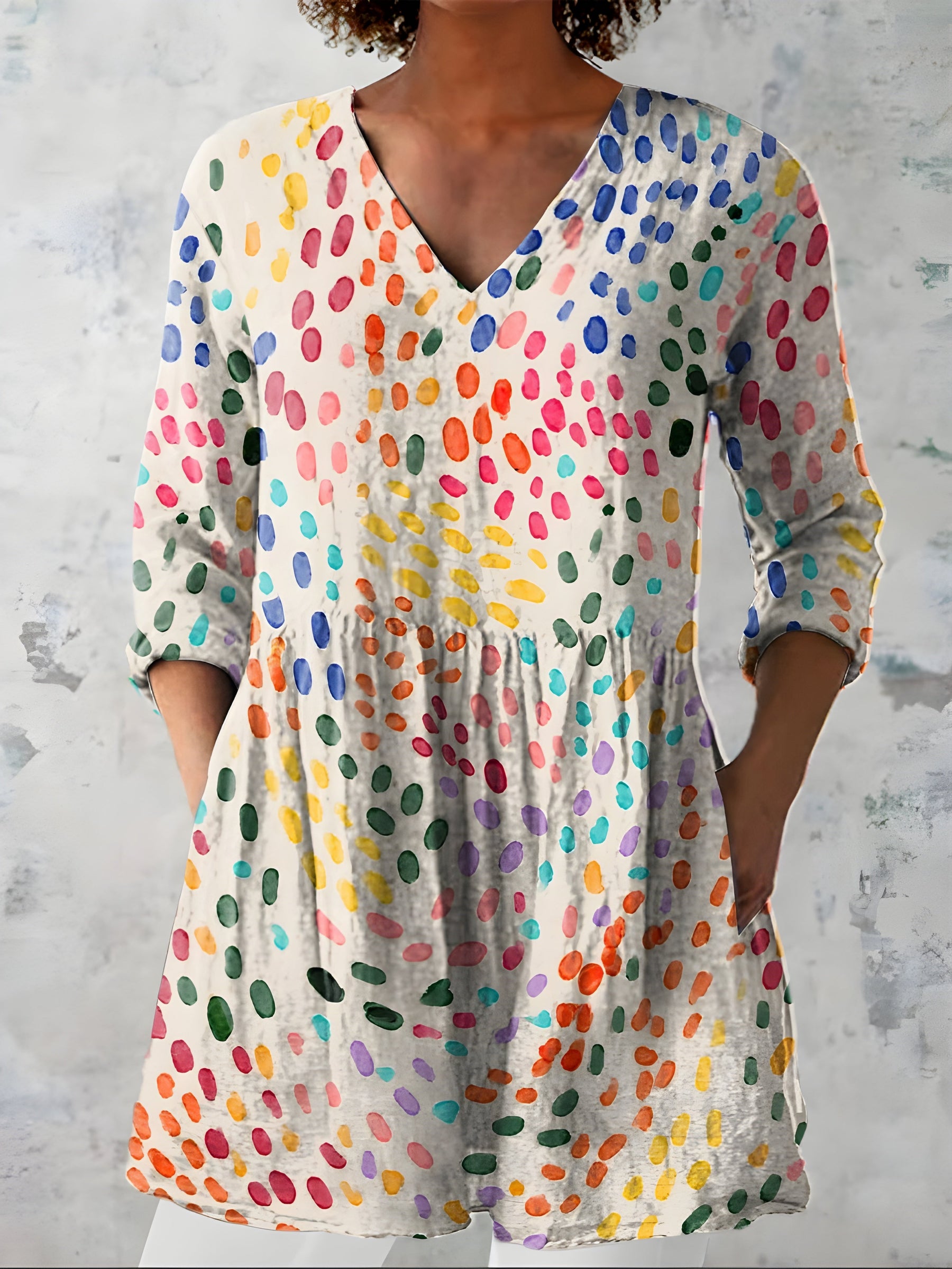 Everlee | Long Blouse with V-Neck 0