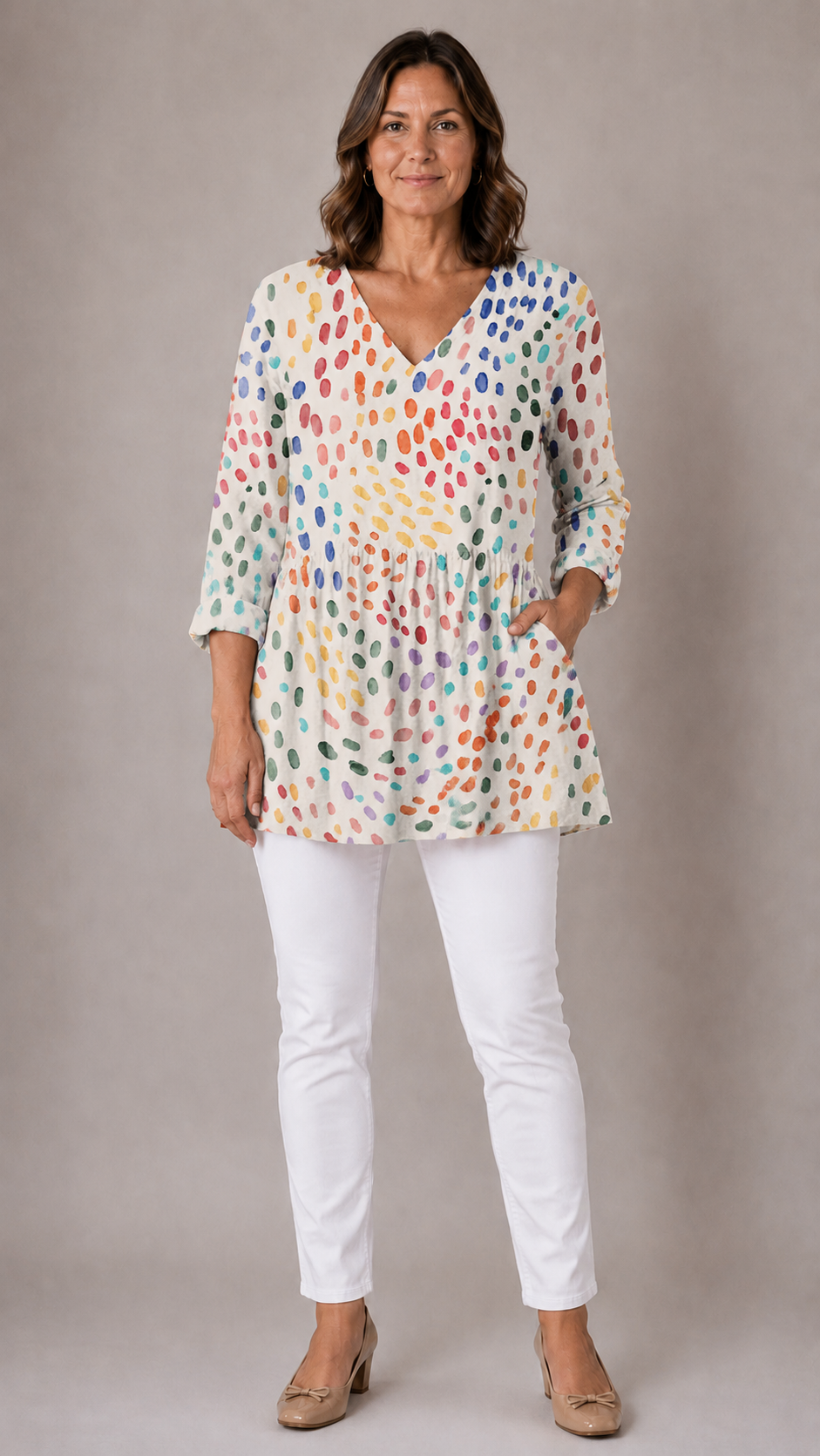 Everlee | Long Blouse with V-Neck 1