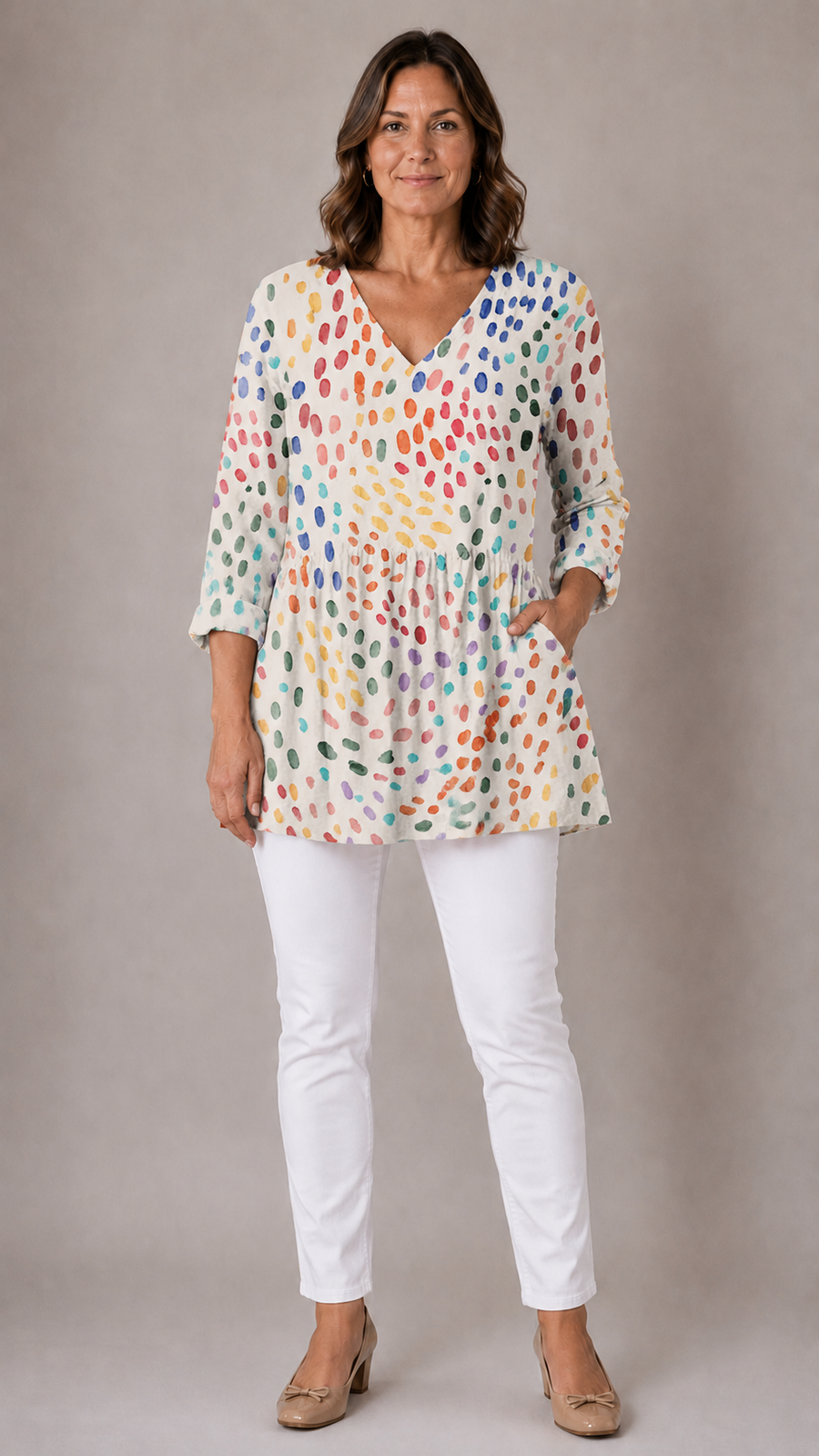 Everlee | Long Blouse with V-Neck 1