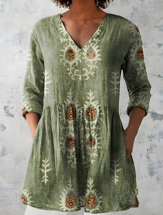 Everly | Long Blouse with V-Neck 0