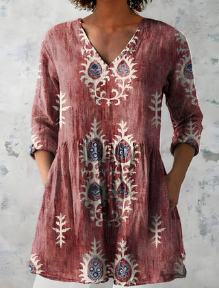 Everly | Long Blouse with V-Neck 3