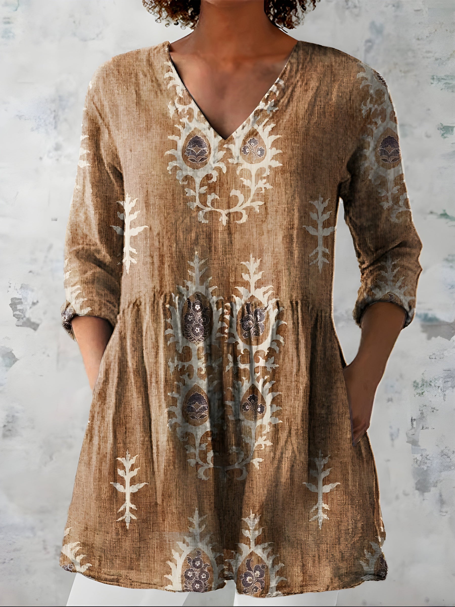 Everly | Long Blouse with V-Neck 4
