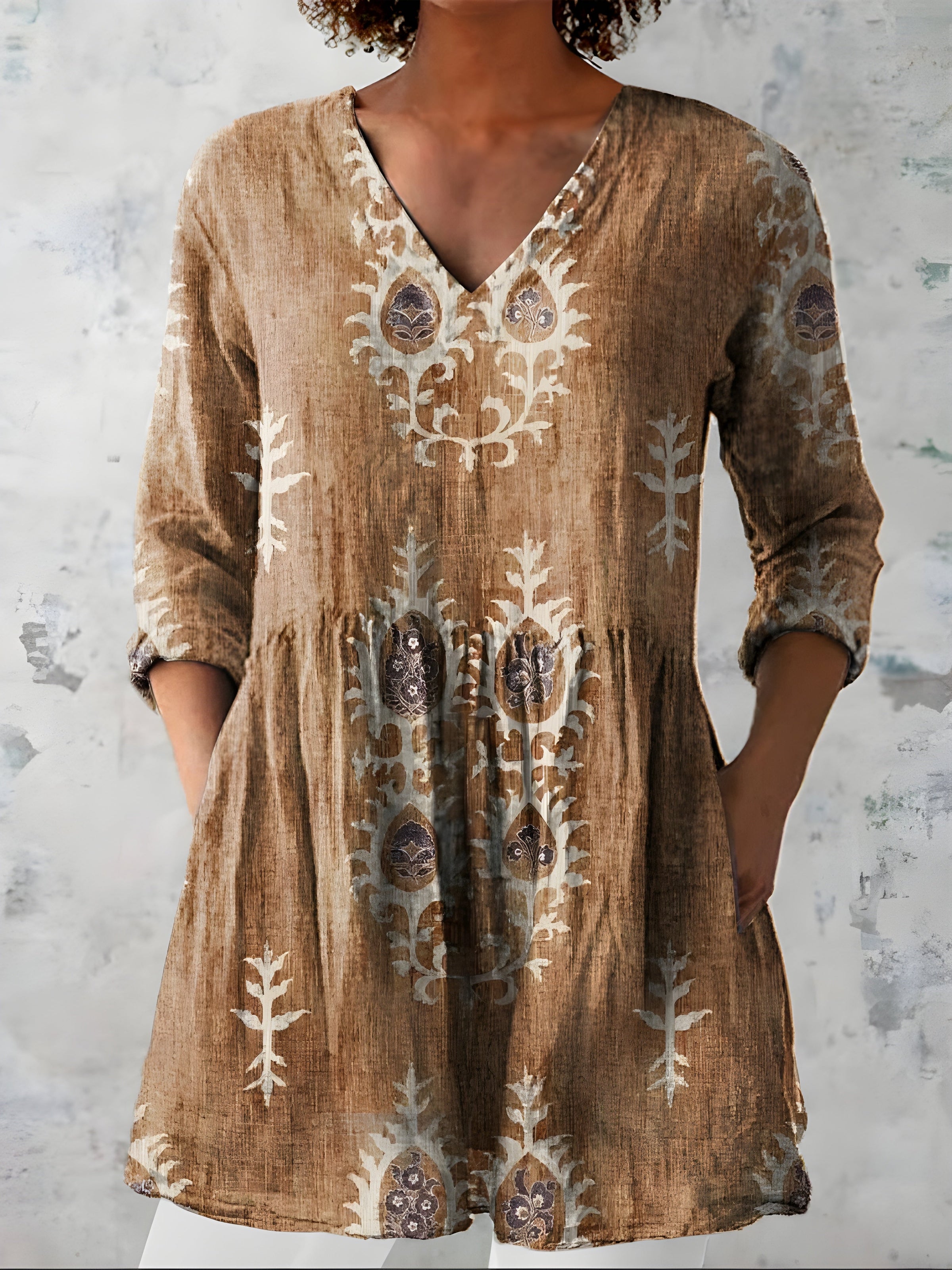 Everly | Long Blouse with V-Neck 4