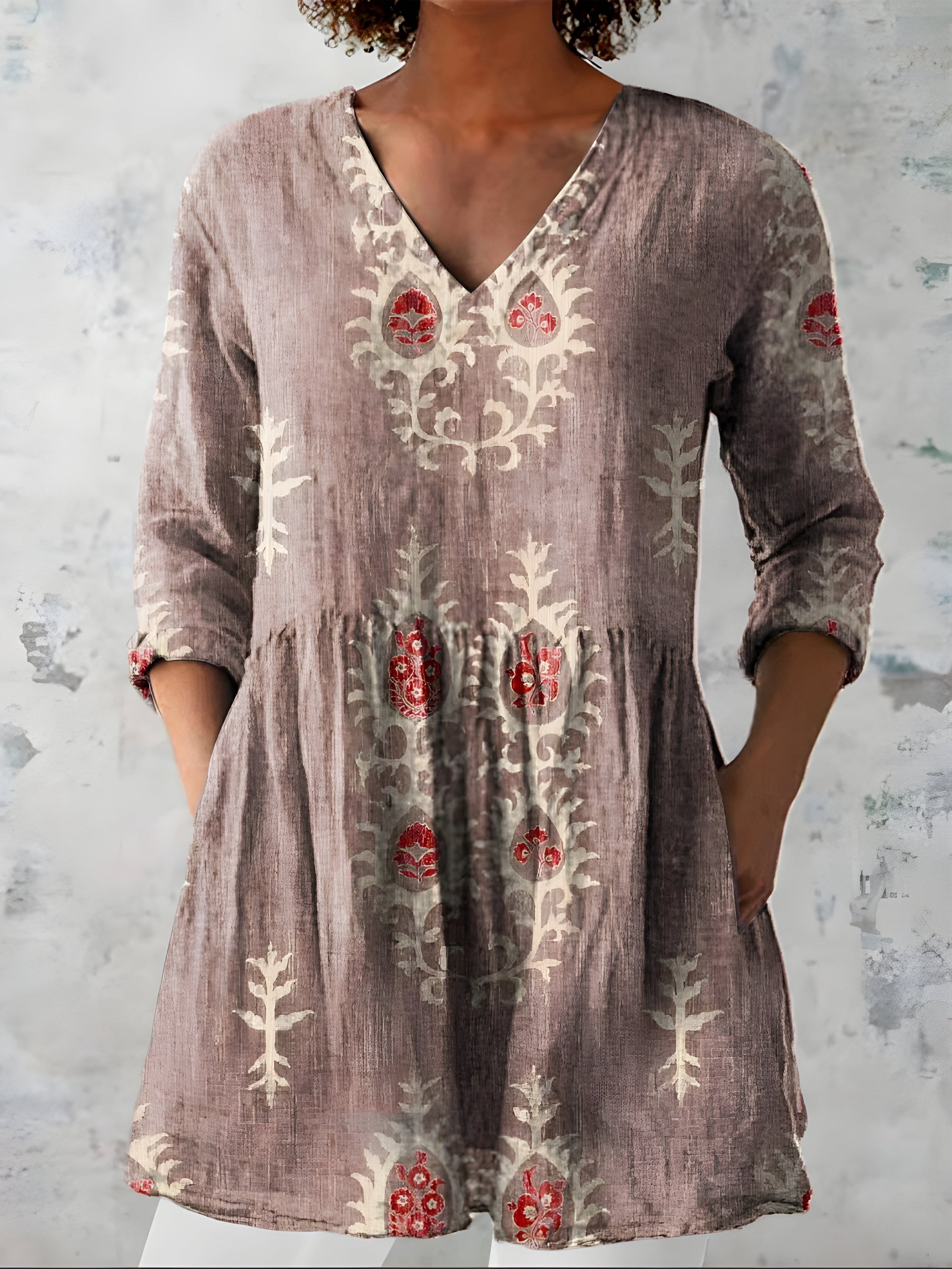 Everly | Long Blouse with V-Neck 5