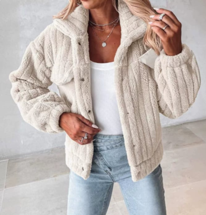 Florienne™ Fuzzy Single-Breasted Coat 0