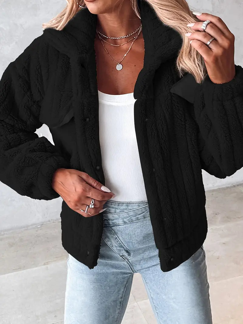 Florienne™ Fuzzy Single-Breasted Coat 1