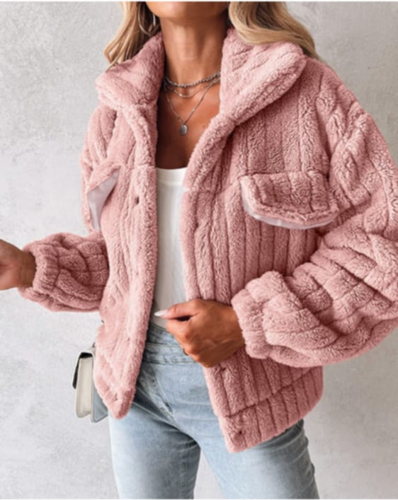 Florienne™ Fuzzy Single-Breasted Coat 2