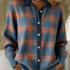 Haley™ | Cozy Plaid Knit Cardigan 0