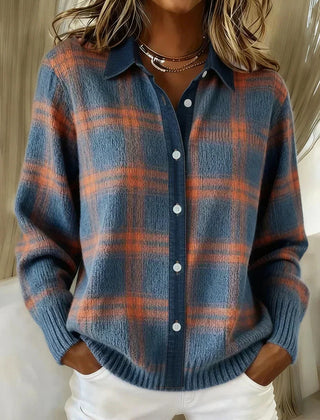 Haley™ | Cozy Plaid Knit Cardigan 0
