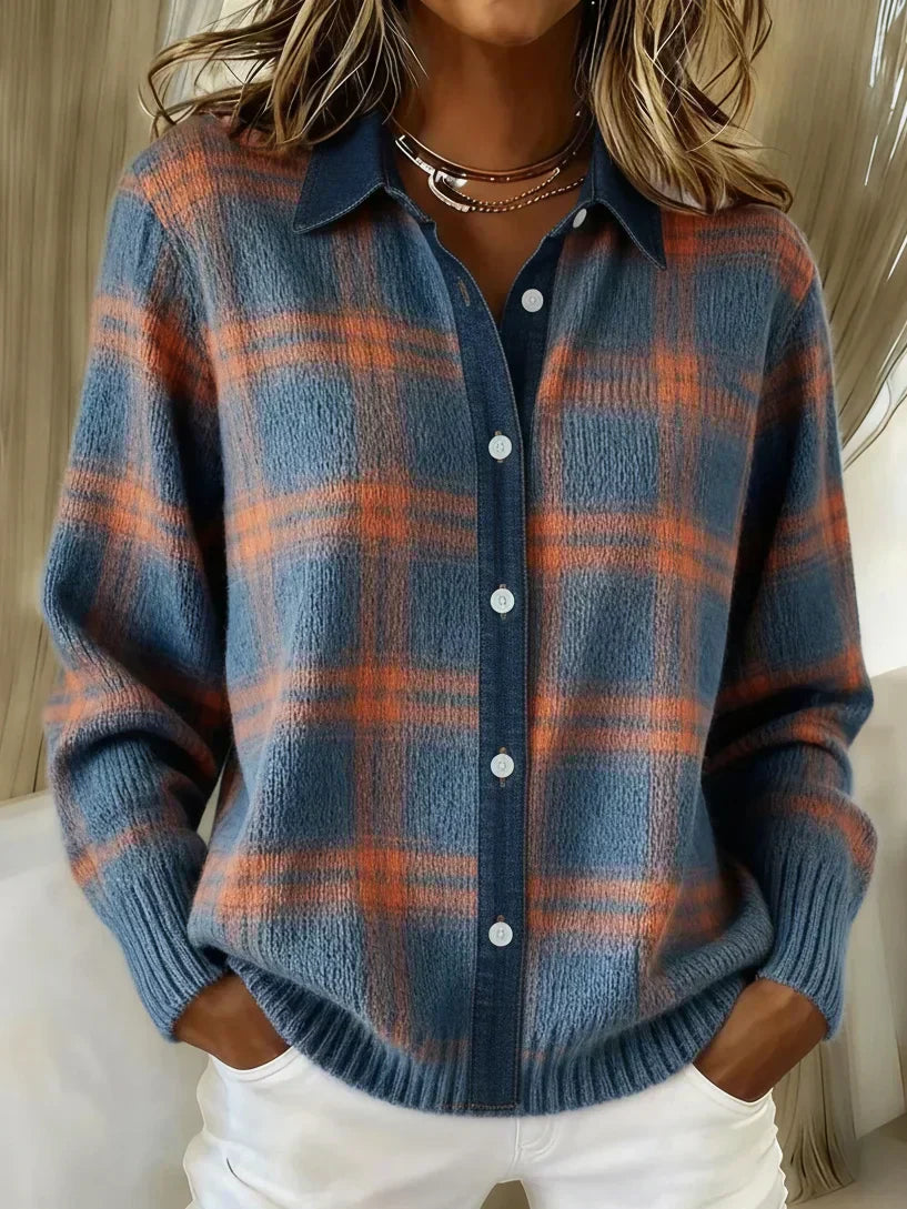 Haley™ | Cozy Plaid Knit Cardigan 0