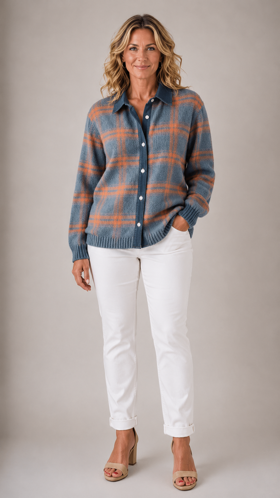 Haley™ | Cozy Plaid Knit Cardigan 1