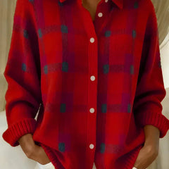 Haley™ | Cozy Plaid Knit Cardigan 2