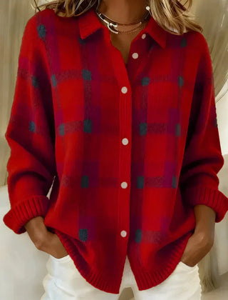 Haley™ | Cozy Plaid Knit Cardigan 2