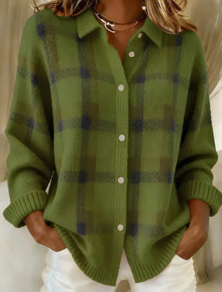 Haley™ | Cozy Plaid Knit Cardigan 3