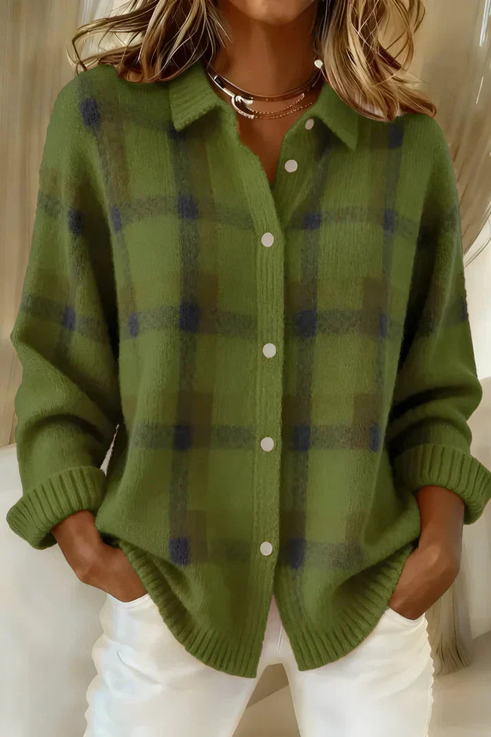 Haley™ | Cozy Plaid Knit Cardigan 3