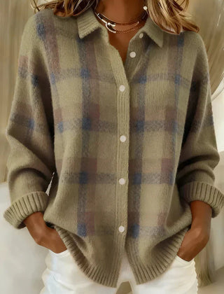 Haley™ | Cozy Plaid Knit Cardigan 4