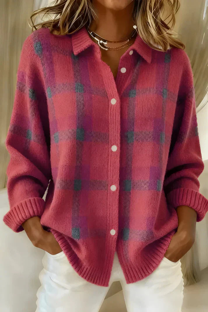 Haley™ | Cozy Plaid Knit Cardigan 5