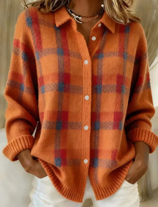Haley™ | Cozy Plaid Knit Cardigan 6