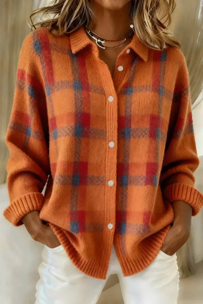 Haley™ | Cozy Plaid Knit Cardigan 6