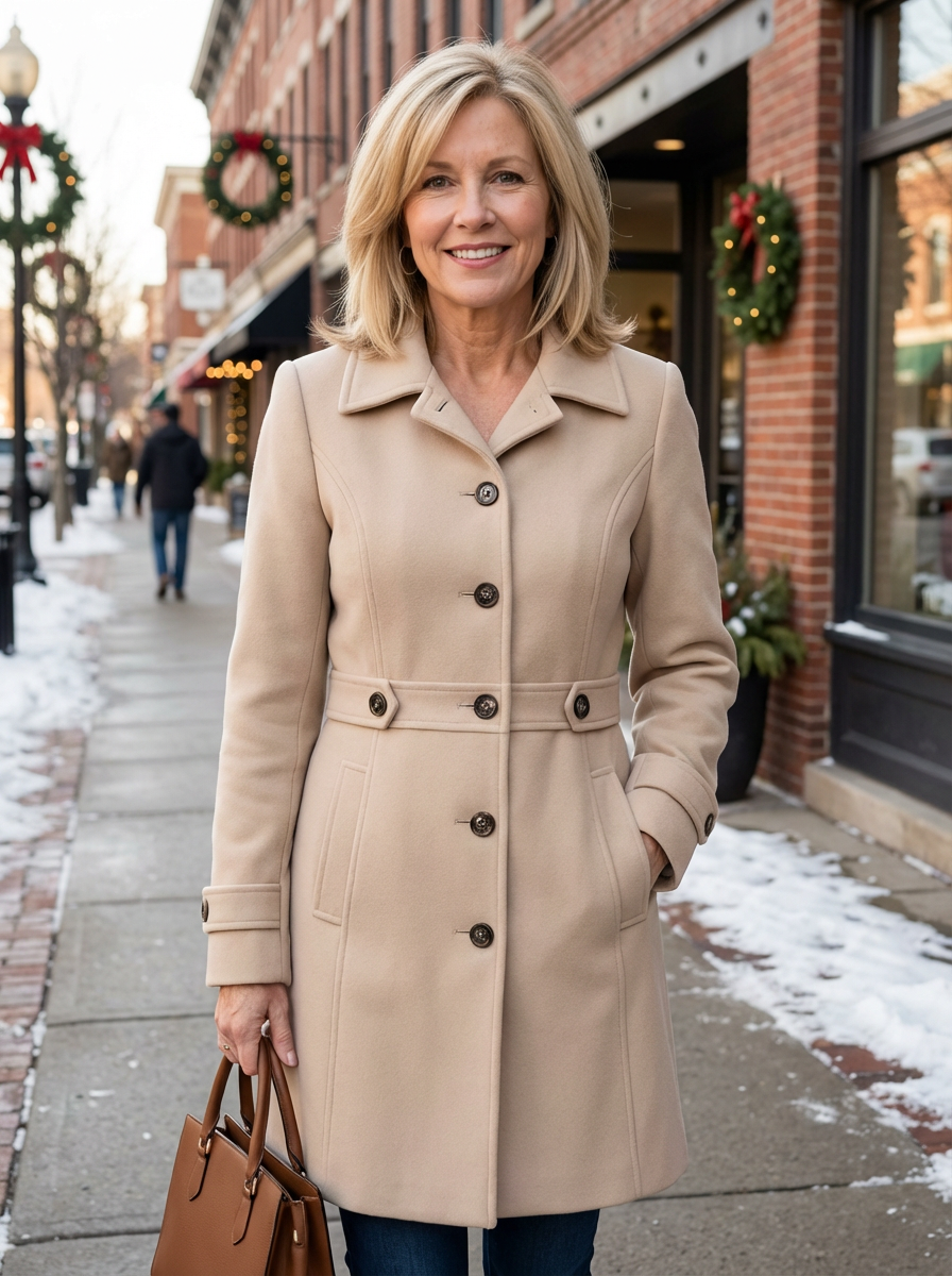 Irene™ Elegant Wool-Blend Coat 1