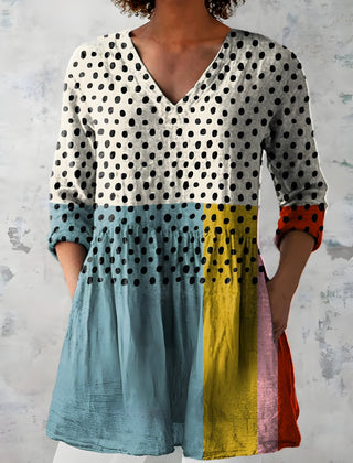 Jacqueline | Long Blouse with V-Neck 0