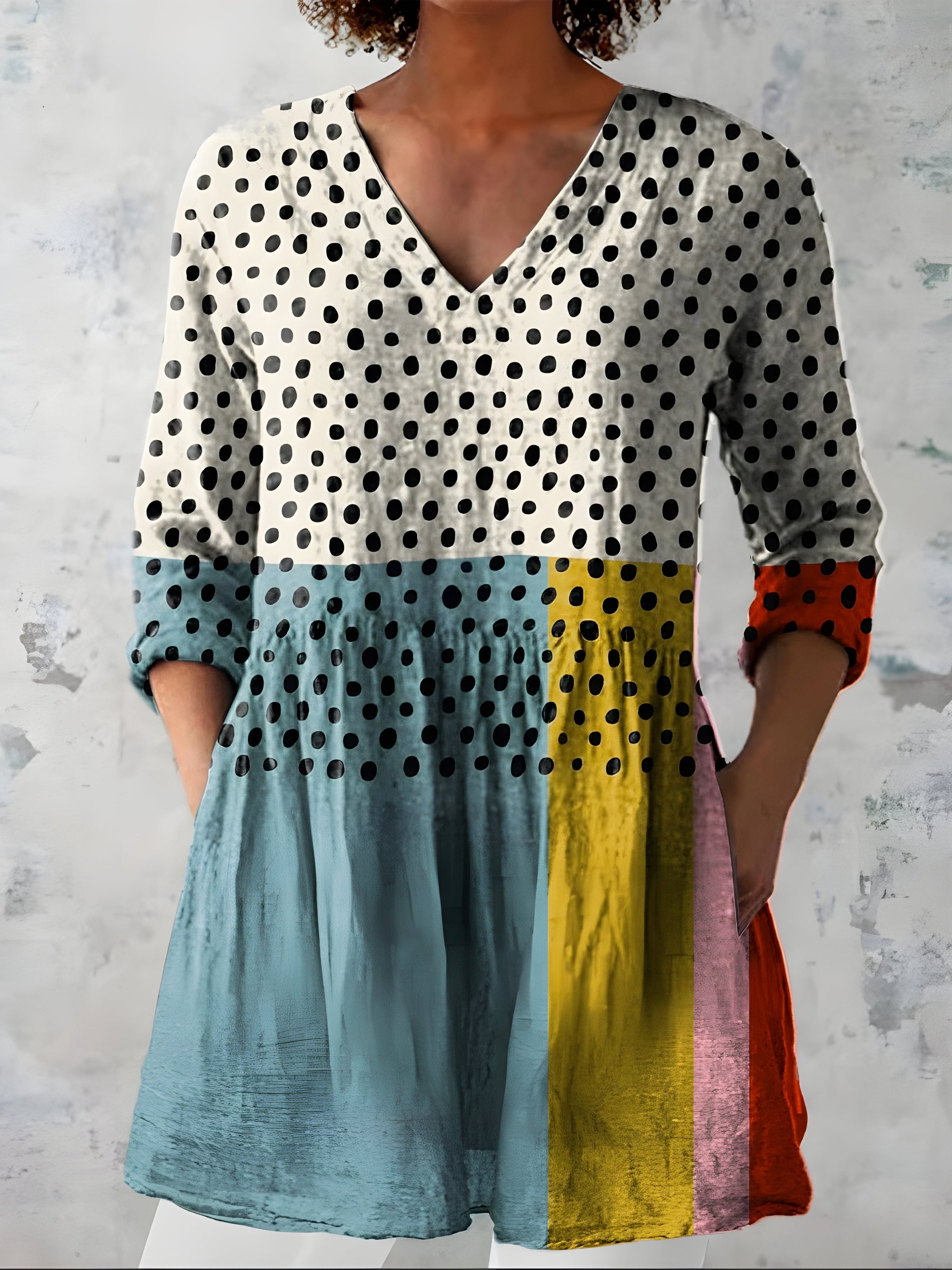 Jacqueline | Long Blouse with V-Neck 0